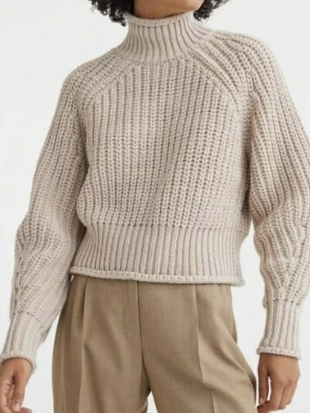 H&M Chunky Ribbed TurtleneckSweater - Light Gray